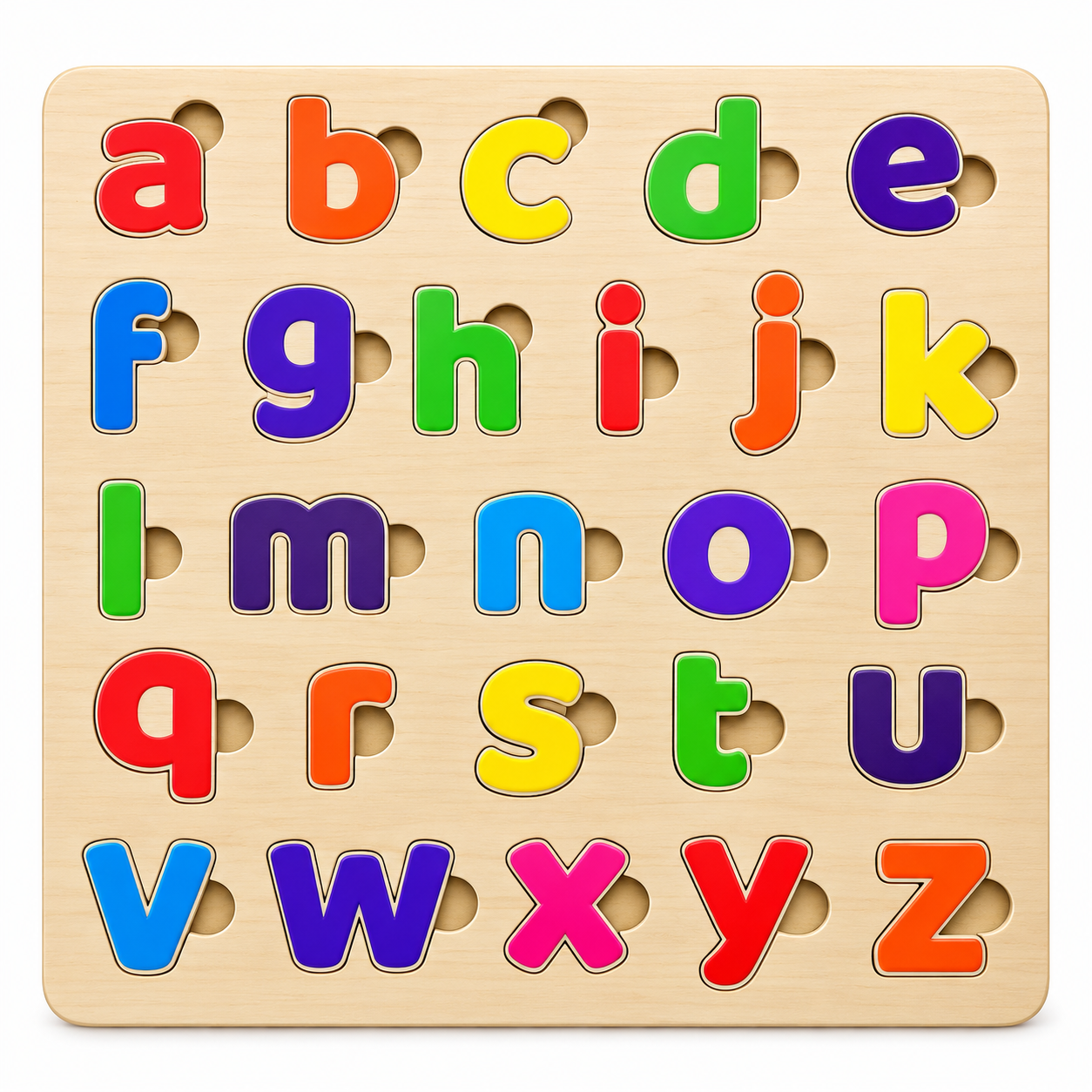 Montessori Wooden Lowercase Alphabet Learning Insert Puzzle Board