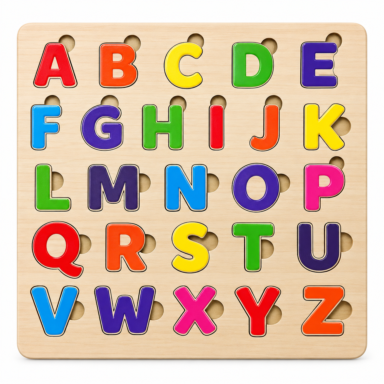 Montessori Wooden Capital Alphabet Learning Insert Puzzle Board