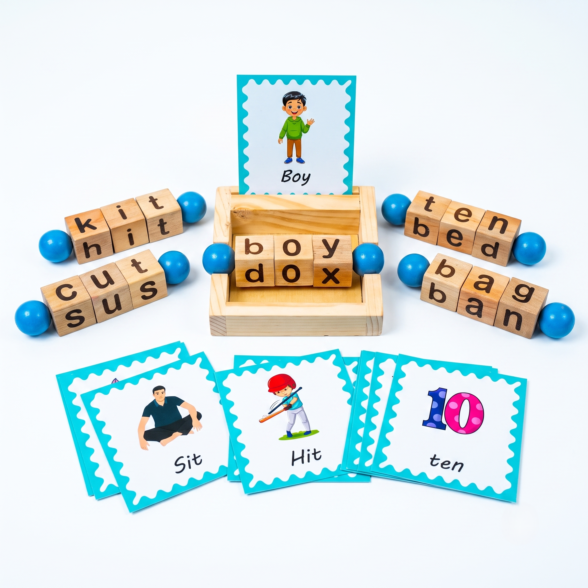 Wooden Spelling Words Matching Game