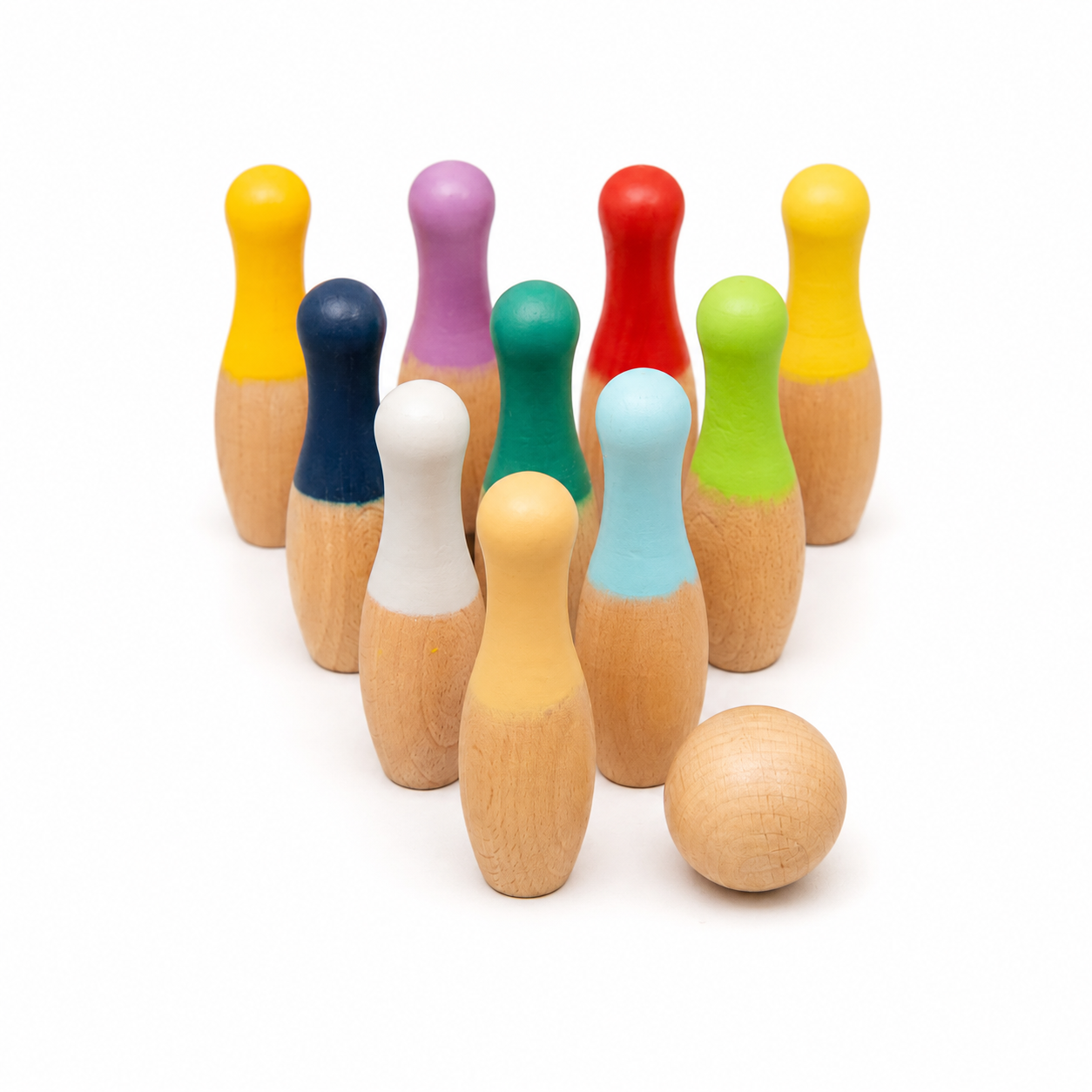 Classic Wooden Kids Bowling Game Set