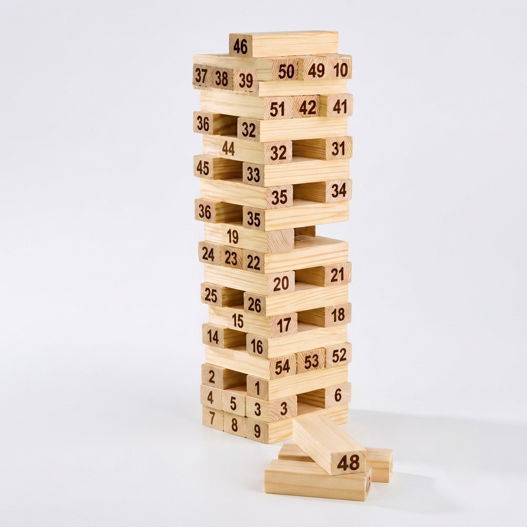 Numbered Wooden Jenga & Tumble Tower Game